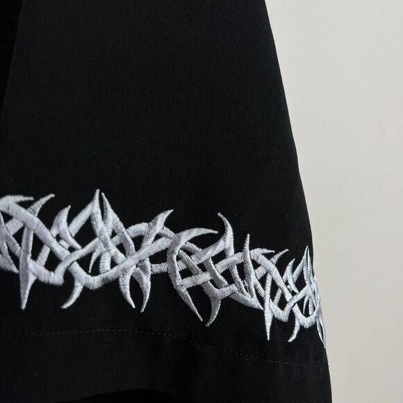 Vintage Dragonfly Button Down Shirt  Tribal Men’s Size L Black  90s Y2K - Picture 5 of 5